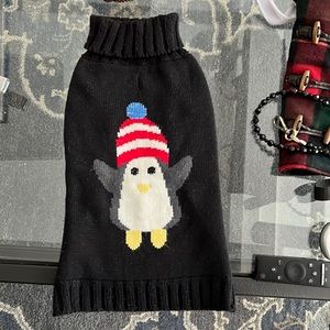 Fab dog holiday penguin turtleneck sweater